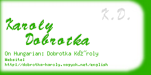 karoly dobrotka business card